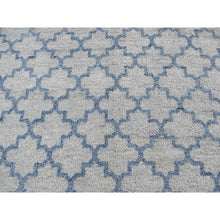 Load image into Gallery viewer, 8&#39;1&quot;x9&#39;9&quot; Cloud Gray, On Clearance, Hand Knotted, Moroccan Berber Criss Cross Design, Thick And Plush, Pure Wool, Oriental Rug FWR522150