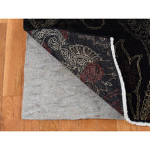 Load image into Gallery viewer, 8&#39;1&quot;x10&#39; Neutral Black, Modern Paisley And Flower Mughal Influence Design, Hand Knotted, Pure Wool, Oriental Rug FWR522174
