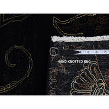 Load image into Gallery viewer, 8&#39;1&quot;x10&#39; Neutral Black, Modern Paisley And Flower Mughal Influence Design, Hand Knotted, Pure Wool, Oriental Rug FWR522174
