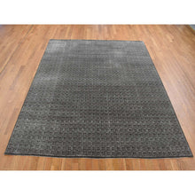 Load image into Gallery viewer, 8&#39;1&quot;x9&#39;9&quot; Chocolate Brown, Small Box Design, Wool And Silk, Hand Knotted, Oriental Rug FWR522180