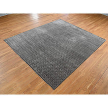 Load image into Gallery viewer, 8&#39;1&quot;x9&#39;9&quot; Chocolate Brown, Small Box Design, Wool And Silk, Hand Knotted, Oriental Rug FWR522180