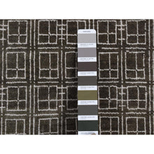 Load image into Gallery viewer, 8&#39;1&quot;x9&#39;9&quot; Chocolate Brown, Small Box Design, Wool And Silk, Hand Knotted, Oriental Rug FWR522180