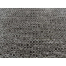 Load image into Gallery viewer, 8&#39;1&quot;x9&#39;9&quot; Chocolate Brown, Small Box Design, Wool And Silk, Hand Knotted, Oriental Rug FWR522180