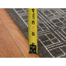 Load image into Gallery viewer, 8&#39;1&quot;x9&#39;9&quot; Chocolate Brown, Small Box Design, Wool And Silk, Hand Knotted, Oriental Rug FWR522180