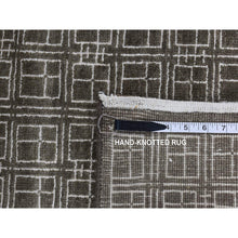 Load image into Gallery viewer, 8&#39;1&quot;x9&#39;9&quot; Chocolate Brown, Small Box Design, Wool And Silk, Hand Knotted, Oriental Rug FWR522180