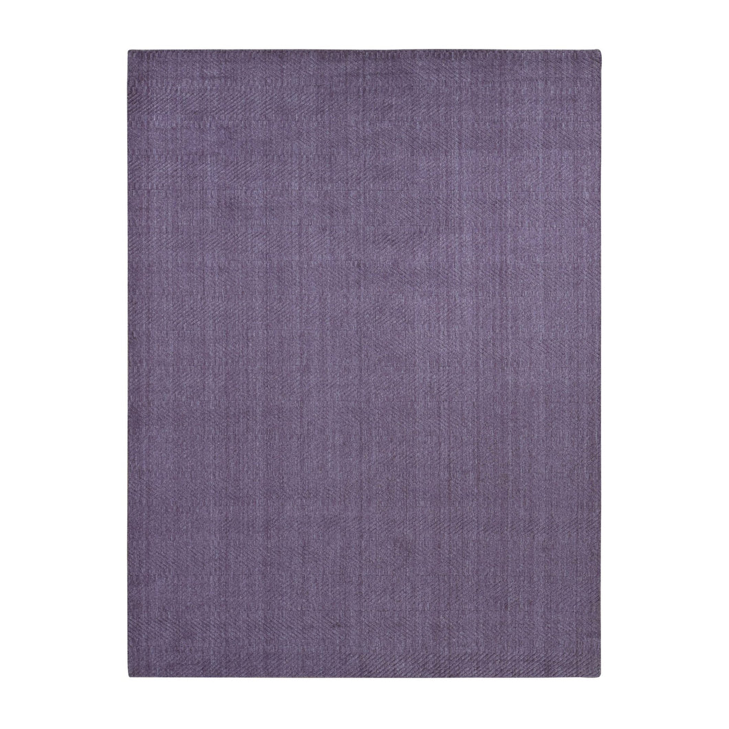 8'x10' Liserian Purple, Hand Loomed, Pure Wool, Tone on Tone, Oriental Rug FWR522186