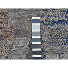 Load image into Gallery viewer, 8&#39;x10&#39;2&quot; Battleship Gray, Erased Rossets, Silk With Textured Wool, Hand Knotted, Oriental Rug FWR522198