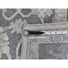 Load image into Gallery viewer, 8&#39;1&quot;x10&#39; Battleship Gray, Hand Knotted, Oushak Influence, Pure Silk With Textured Wool, Oriental Rug FWR522222