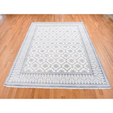 Load image into Gallery viewer, 8&#39;1&quot;x10&#39;2&quot; Ivory, Agra Mughal Dynasty Design, Cotton, Hand Knotted, Oriental Rug FWR522246