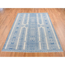 Load image into Gallery viewer, 7&#39;10&quot;x9&#39;8&quot; Medium Sapphire Blue, Pure Wool, Fine Peshawar With Intricate Geometric Motifs, Hand Knotted, Oriental Rug FWR522252