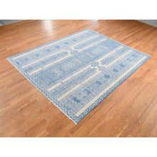 Load image into Gallery viewer, 7&#39;10&quot;x9&#39;8&quot; Medium Sapphire Blue, Pure Wool, Fine Peshawar With Intricate Geometric Motifs, Hand Knotted, Oriental Rug FWR522252