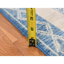 Load image into Gallery viewer, 7&#39;10&quot;x9&#39;8&quot; Medium Sapphire Blue, Pure Wool, Fine Peshawar With Intricate Geometric Motifs, Hand Knotted, Oriental Rug FWR522252