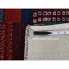 Load image into Gallery viewer, 8&#39;3&quot;x9&#39;9&quot; Cream Color, Persian, Wool, Hand Made, Lori Buft Gabbeh Patchwork Design, Oriental Rug FWR522264