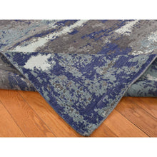 Load image into Gallery viewer, 7&#39;10&quot;x10&#39; Ultra Violet Purple, Hand Knotted, Abstract Galaxy Design, Wool And Silk, Oriental Rug FWR522270