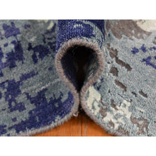 Load image into Gallery viewer, 7&#39;10&quot;x10&#39; Ultra Violet Purple, Hand Knotted, Abstract Galaxy Design, Wool And Silk, Oriental Rug FWR522270