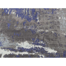 Load image into Gallery viewer, 7&#39;10&quot;x10&#39; Ultra Violet Purple, Hand Knotted, Abstract Galaxy Design, Wool And Silk, Oriental Rug FWR522270