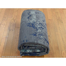 Load image into Gallery viewer, 7&#39;10&quot;x10&#39; Ultra Violet Purple, Hand Knotted, Abstract Galaxy Design, Wool And Silk, Oriental Rug FWR522270