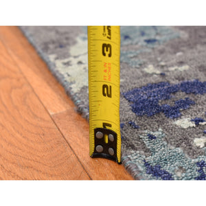 7'10"x10' Ultra Violet Purple, Hand Knotted, Abstract Galaxy Design, Wool And Silk, Oriental Rug FWR522270