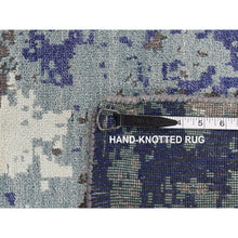 Load image into Gallery viewer, 7&#39;10&quot;x10&#39; Ultra Violet Purple, Hand Knotted, Abstract Galaxy Design, Wool And Silk, Oriental Rug FWR522270