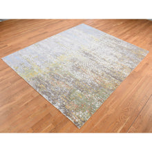 Load image into Gallery viewer, 8&#39;1&quot;x10&#39;1&quot; Rice White, Colorful Wool And Pure Silk, Erased Roman Mosaic Design, Hand Knotted, Oriental Rug FWR522282