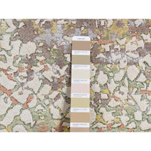 Load image into Gallery viewer, 8&#39;1&quot;x10&#39;1&quot; Rice White, Colorful Wool And Pure Silk, Erased Roman Mosaic Design, Hand Knotted, Oriental Rug FWR522282