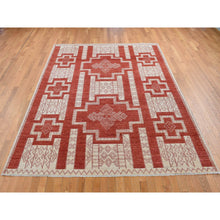 Load image into Gallery viewer, 8&#39;1&quot;x10&#39; Fire Brick Red, Pure Wool, Hand Knotted, Peshawar With Intricate Geometric Motifs, Oriental Rug FWR522288