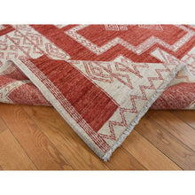 Load image into Gallery viewer, 8&#39;1&quot;x10&#39; Fire Brick Red, Pure Wool, Hand Knotted, Peshawar With Intricate Geometric Motifs, Oriental Rug FWR522288