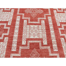 Load image into Gallery viewer, 8&#39;1&quot;x10&#39; Fire Brick Red, Pure Wool, Hand Knotted, Peshawar With Intricate Geometric Motifs, Oriental Rug FWR522288