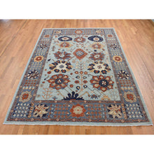 Load image into Gallery viewer, 8&#39;2&#39;&#39;x10&#39; Sage Gray, Peshawar With Antiqued Sultanabad Large Flower Design, Hand Knotted, Soft Wool, Wide Border, Oriental Rug FWR522318