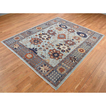 Load image into Gallery viewer, 8&#39;2&#39;&#39;x10&#39; Sage Gray, Peshawar With Antiqued Sultanabad Large Flower Design, Hand Knotted, Soft Wool, Wide Border, Oriental Rug FWR522318