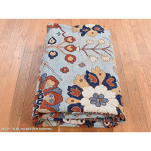 Load image into Gallery viewer, 8&#39;2&#39;&#39;x10&#39; Sage Gray, Peshawar With Antiqued Sultanabad Large Flower Design, Hand Knotted, Soft Wool, Wide Border, Oriental Rug FWR522318