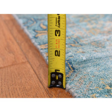 Load image into Gallery viewer, 8&#39;1&quot;x9&#39;9&quot; Tan Color, Wool And Silk, Textured Hi-low Pile, Erased Ottoman Ornament And Snowflake Design, Hand Knotted, Modern, Oriental Rug FWR522324