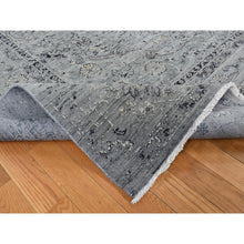 Load image into Gallery viewer, 8&#39;3&quot;x10&#39;1&quot; Carbon Gray, Silk With Textured Wool, Erased Broken Persian Design, Hand Knotted, Oriental Rug FWR522330