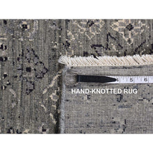 Load image into Gallery viewer, 8&#39;3&quot;x10&#39;1&quot; Carbon Gray, Silk With Textured Wool, Erased Broken Persian Design, Hand Knotted, Oriental Rug FWR522330