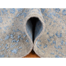 Load image into Gallery viewer, 7&#39;10&quot;x9&#39;9&quot; Sky Blue, Soft Wool, Hand Loomed, Erased Mughal Jewlery Design, Tone on Tone, Oriental Rug FWR522348