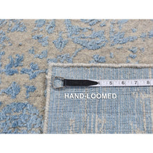 Load image into Gallery viewer, 7&#39;10&quot;x9&#39;9&quot; Sky Blue, Soft Wool, Hand Loomed, Erased Mughal Jewlery Design, Tone On Tone, Oriental Rug FWR522348