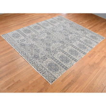 Load image into Gallery viewer, 8&#39;2&quot;x10&#39;5&quot; Nevada Gray, Ottoman Mamluk Crisscross Design, Hand Knotted, Undyed Natural Wool, Oriental Rug FWR522354