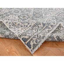 Load image into Gallery viewer, 8&#39;2&quot;x10&#39;5&quot; Nevada Gray, Ottoman Mamluk Crisscross Design, Hand Knotted, Undyed Natural Wool, Oriental Rug FWR522354
