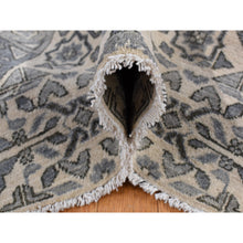 Load image into Gallery viewer, 8&#39;2&quot;x10&#39;5&quot; Nevada Gray, Ottoman Mamluk Crisscross Design, Hand Knotted, Undyed Natural Wool, Oriental Rug FWR522354