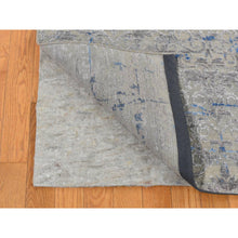 Load image into Gallery viewer, 7&#39;10&quot;x10&#39;2&quot; Stone Gray, Pure Silk With Textured Wool, Trellis Garden Design, Hand Knotted, Oriental Rug FWR522360