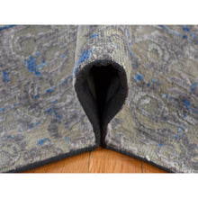 Load image into Gallery viewer, 7&#39;10&quot;x10&#39;2&quot; Stone Gray, Pure Silk With Textured Wool, Trellis Garden Design, Hand Knotted, Oriental Rug FWR522360