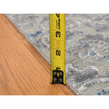 Load image into Gallery viewer, 7&#39;10&quot;x10&#39;2&quot; Stone Gray, Pure Silk With Textured Wool, Trellis Garden Design, Hand Knotted, Oriental Rug FWR522360