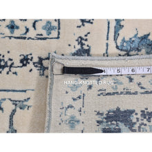 Load image into Gallery viewer, 9&#39;x12&#39;1&quot; Ivory, Modern Broken Design Kashan, Wool And Silk, Hand Knotted, Oriental Rug FWR522372