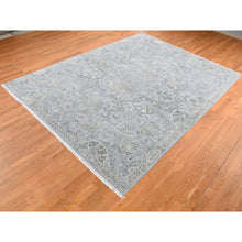 Load image into Gallery viewer, 9&#39;x12&#39; Goose Gray, Tone On Tone, Oushak Design, Silk With Textured Wool, Hand Knotted, Oriental Rug FWR522390