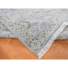 Load image into Gallery viewer, 9&#39;x12&#39; Goose Gray, Tone On Tone, Oushak Design, Silk With Textured Wool, Hand Knotted, Oriental Rug FWR522390