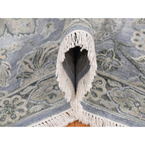 9'x12' Goose Gray, Tone On Tone, Oushak Design, Silk With Textured Wool, Hand Knotted, Oriental Rug FWR522390