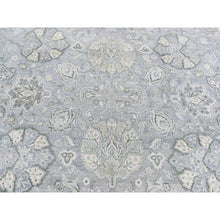 Load image into Gallery viewer, 9&#39;x12&#39; Goose Gray, Tone On Tone, Oushak Design, Silk With Textured Wool, Hand Knotted, Oriental Rug FWR522390