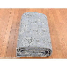 Load image into Gallery viewer, 9&#39;x12&#39; Goose Gray, Tone On Tone, Oushak Design, Silk With Textured Wool, Hand Knotted, Oriental Rug FWR522390