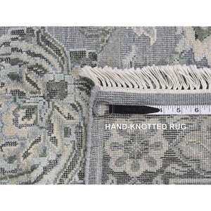 9'x12' Goose Gray, Tone On Tone, Oushak Design, Silk With Textured Wool, Hand Knotted, Oriental Rug FWR522390