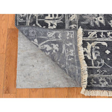 Load image into Gallery viewer, 9&#39;x11&#39;10&quot; Arsenic Gray, Wool And Silk, Broken And Erased All Over Heriz Design, Hand Knotted, Oriental Rug FWR522408